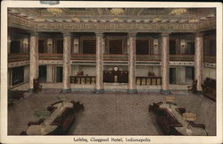 Lobby, Claypool Hotel Postcard