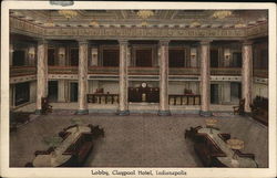 Lobby, Claypool Hotel Indianapolis, IN Postcard Postcard Postcard