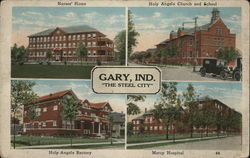 4 Views of Gary, Ind., "The Steel City" Indiana Postcard Postcard Postcard