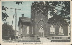 M.E. Church Hudson, IN Postcard Postcard Postcard