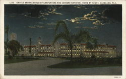 United Brotherhood of Carpenters and Joiners National Home by Night Postcard