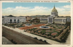 City Hall and Auditorium, Civic Center Postcard