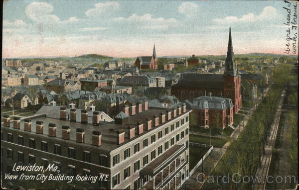 View from City Building Looking N.E. Lewiston Maine