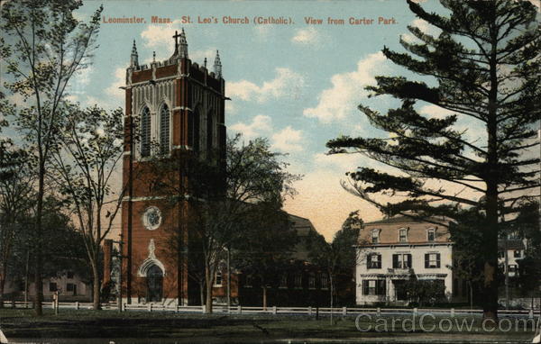 Leominster, Mass. St. Lee's Church (Catholic) View from Carter Park Massachusetts