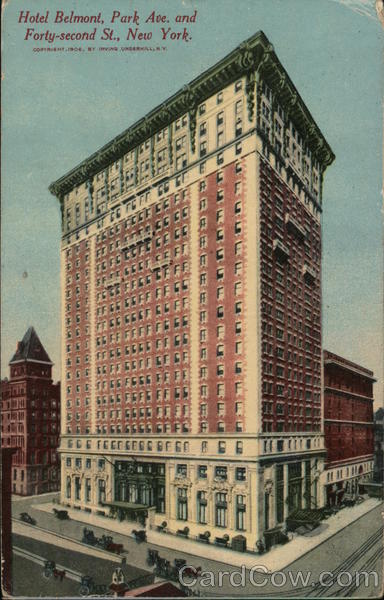 Hotel Belmont, Park Ave. and Forth-Second Street New York City, NY Postcard