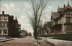 Highland Ave Looking North Fitchburg, MA Postcard Postcard Postcard