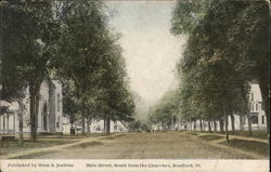 Main Street, South from the Churches Bradford, VT Postcard Postcard Postcard