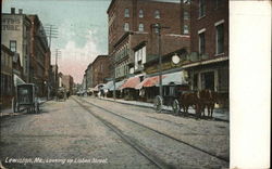 Looking Up Lisbon Street Lewiston, ME Postcard Postcard Postcard