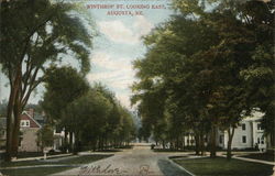 Winthrop Street Looking East Augusta, ME Postcard Postcard Postcard