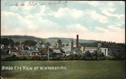 Birds Eye View Winthrop, ME Postcard Postcard Postcard