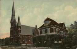 St. Monica's Catholic Church an Parochial Residence Barre, VT Postcard Postcard Postcard