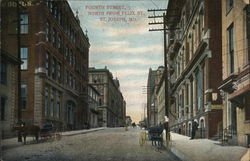 Fourth Street, North from Felix Street St. Joseph, MO Postcard Postcard Postcard