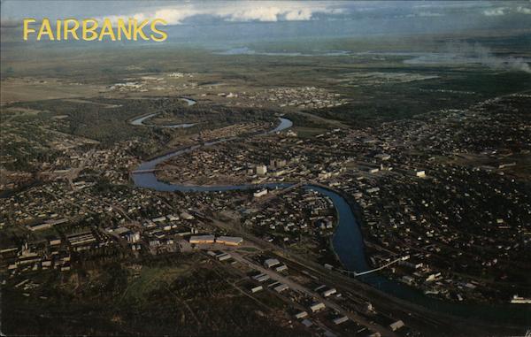 Aerial View of City Fairbanks Alaska