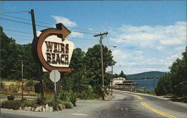 Familiar Sign at Entrance Weirs Beach New Hampshire