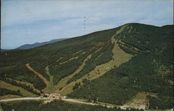 Birds Eye View in Summer of Bromley Mountain Postcard