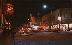Night Scene of Second Avenue Fairbanks, AK Postcard Postcard Postcard