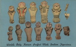 World's Only Known Perfect Moki Indian Figurines Postcard