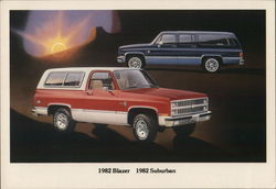 1982 Blazer 1982 Suburban Cars Postcard Postcard Postcard