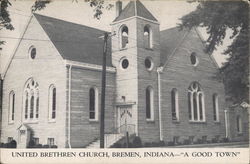 United Brethren Church Bremen, IN Postcard Postcard Postcard