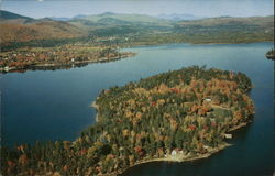 Aerial View Schroon Lake, NY Postcard Postcard Postcard