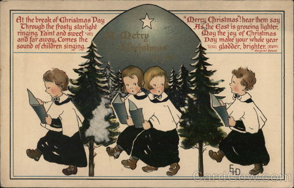 Boy Carollers Christmas