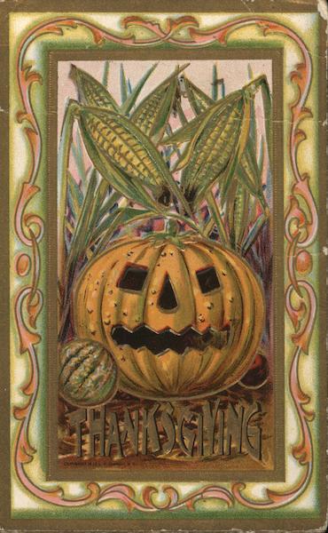 Jack O'Lantern and Ears of Corn Halloween