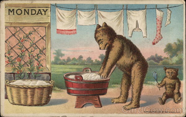 Monday Bear Doing Laundry Bears