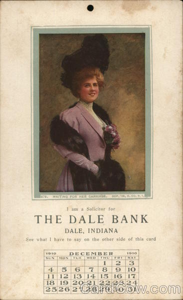 Woman in Black Fur Stole & Muff December Dale Indiana