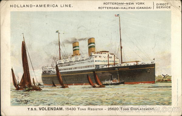 Holland-America Line - T.S.S. Volendam Cruise Ships
