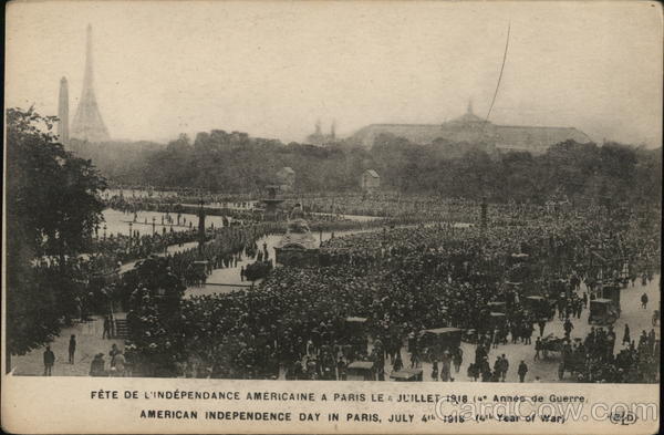 American Independence Day in Paris, July 4th, 1918