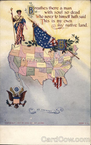 Map of the United States Patriotic