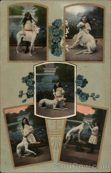 Potraits of Girl With Dog Girls