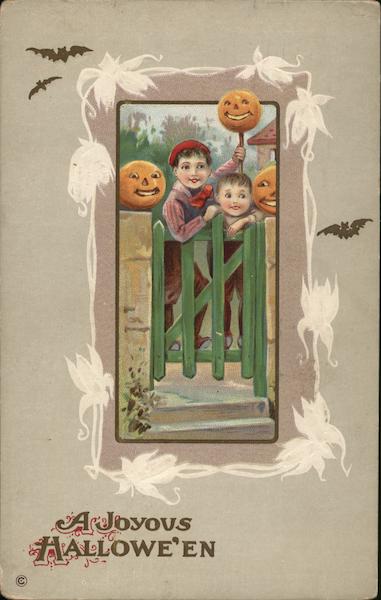 A Joyous Halloween Children at Gate