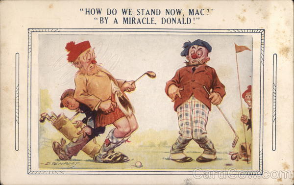 Two Scotsmen Playing Golf