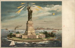 Statue of Liberty, New York Harbor Hold To Light Postcard Postcard Postcard