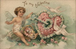 To My Valentine Cupid Postcard Postcard Postcard