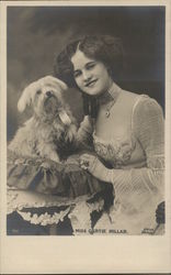 Miss Gertie Millar with her Dog Postcard
