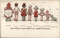 The Whole Dam Family on Their Vacation The Whole Family Postcard Postcard Postcard