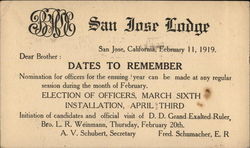 San Jose Lodge Meeting Reminder San Jose Lodge Meeting Reminder