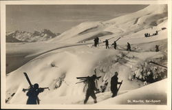 St. Moritz, Ski-Sport Skiing Postcard Postcard