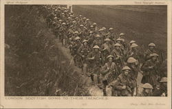 London Scottish Going to Their Trenches World War I Postcard Postcard Postcard