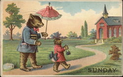 Sunday to Church Postcard
