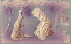 A Happy Easter With Bunnies Postcard Postcard Postcard