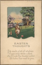 Bunny Playing Golf With Easter Eggs Postcard Postcard Postcard