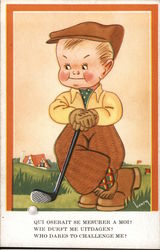 Boy Golfer Postcard