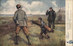 Conversation Between Golfer and Caddy Postcard