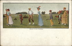 When Cupid Caddies Golf Postcard Postcard Postcard