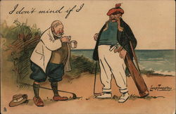 Having a Drink While Golfing Postcard