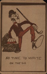 Man Walking With Golf Club Postcard