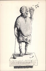 A Man in a Toga Holding a Golf Club Postcard